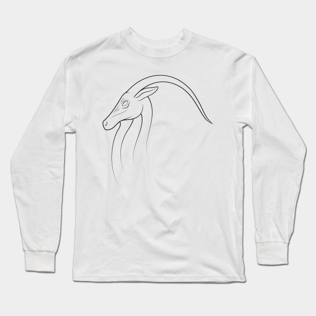 Ibex Lineart Long Sleeve T-Shirt by Woah_Jonny
